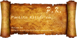 Pantits Kiliána névjegykártya